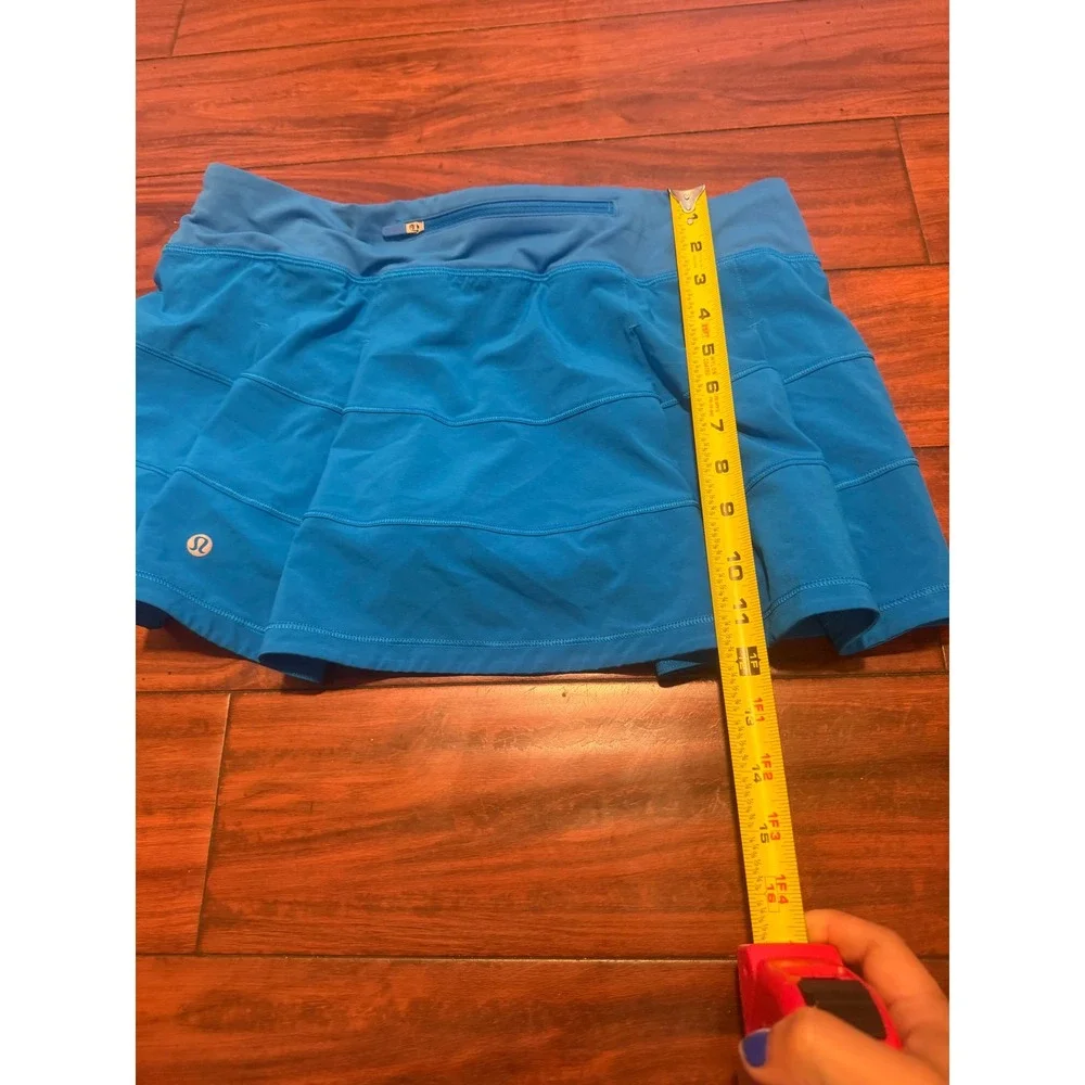 Lululemon Pace Rival Mid-Rise Skirt Blue Pleated Tennis Running Skort Size 8 - Picture 5 of 8